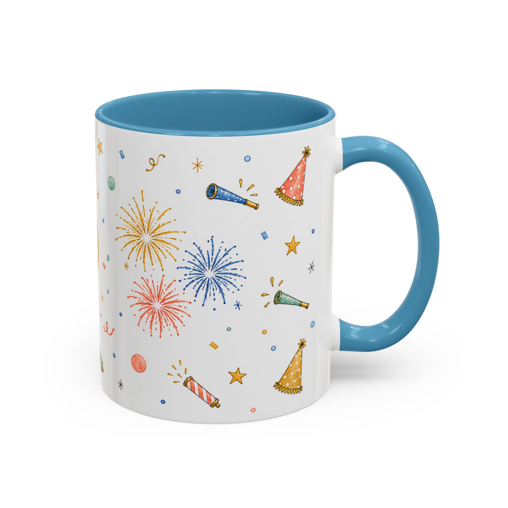 New Year Midnight Mug | Candle Firework Watercolor Party Gift | Accent Cup 11oz 15oz