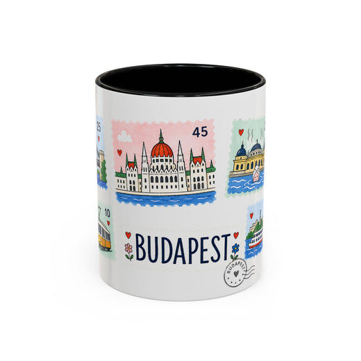 Budapest Coffee Mug | Postage Stamp Collage Mug | Travel Souvenir Accent Cup 11oz 15oz