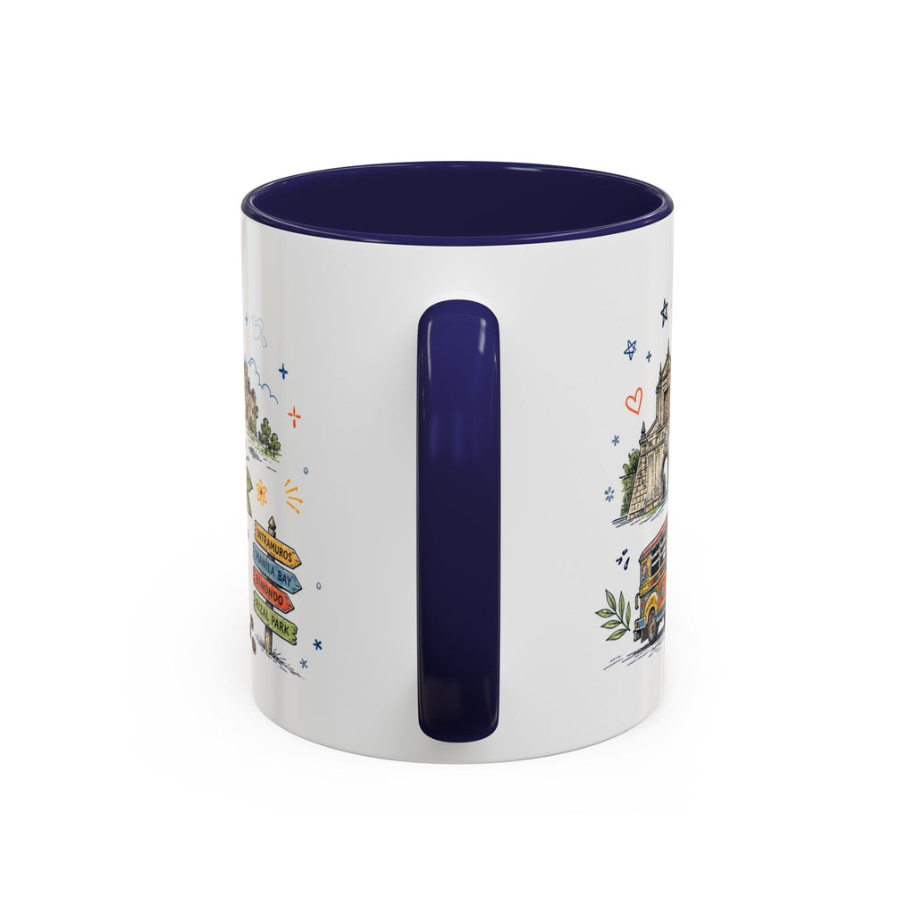 Manila Coffee Mug | Philippines Souvenir Travel Gift | Accent Color Ceramic 11oz 15oz