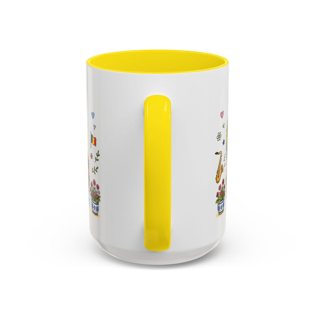 Dinant Illustrated Travel Mug | Belgium Souvenir Accent Coffee Mug | 11oz 15oz Ceramic Cup