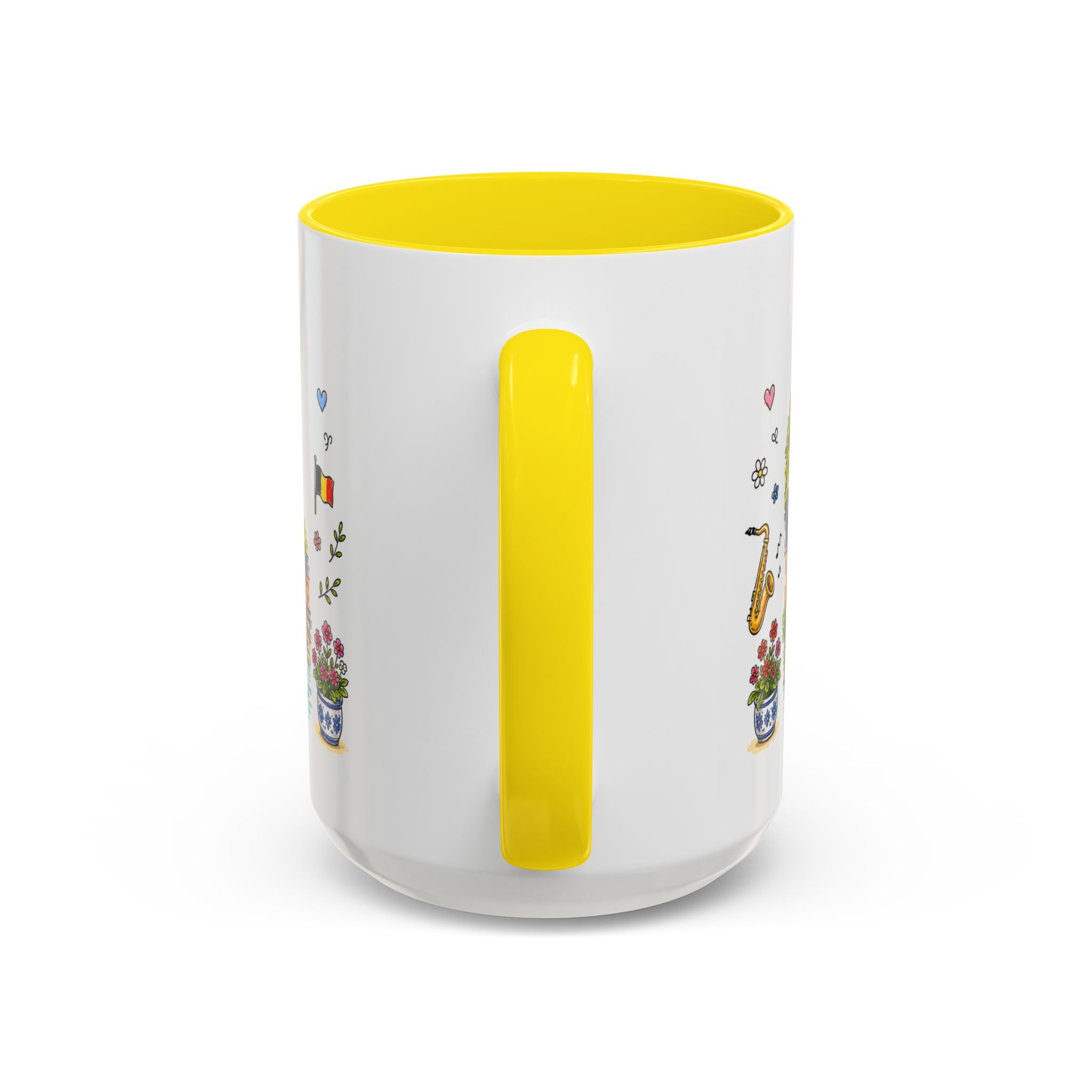 Dinant Illustrated Travel Mug | Belgium Souvenir Accent Coffee Mug | 11oz 15oz Ceramic Cup