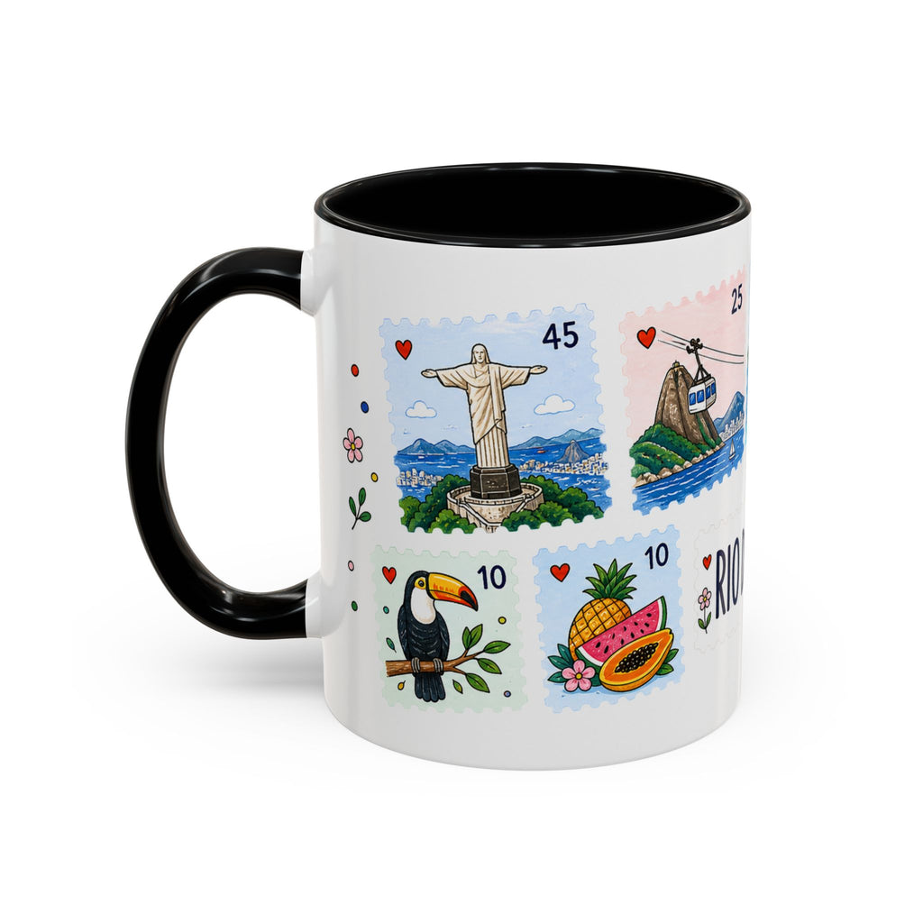 Rio de Janeiro Coffee Mug | Postage Stamp Collage Mug | Travel Souvenir Accent Cup 11oz 15oz
