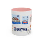 Dubrovnik Coffee Mug | Postage Stamp Collage Mug | Travel Souvenir Accent Cup 11oz 15oz