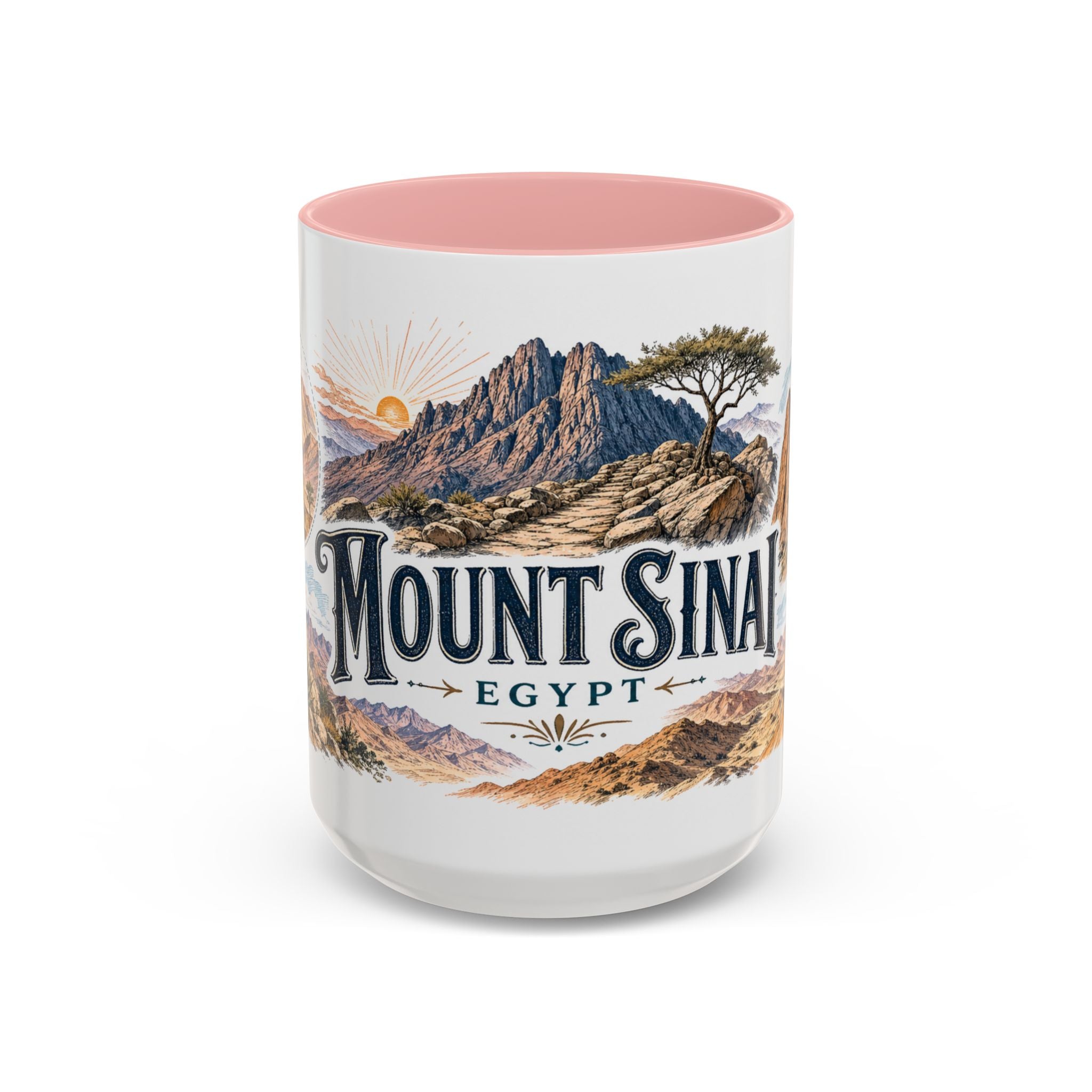 Mount Sinai Mug, Egypt Travel Souvenir, Bucket List Gift, Accent Ceramic Coffee Mug 11oz 15oz