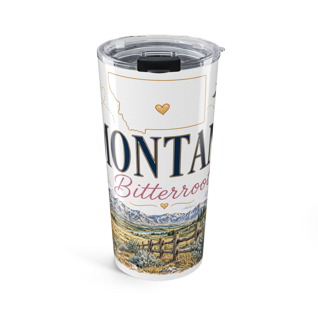 Montana State Flower 20oz Tumbler | Bitterroot Botanical State Flower Gift | Insulated Stainless Steel Travel Cup