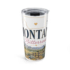 Montana State Flower 20oz Tumbler | Bitterroot Botanical State Flower Gift | Insulated Stainless Steel Travel Cup