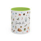 Santa Fe Christmas Mug | Watercolor City Souvenir | Ceramic Coffee Cup (11oz 15oz)