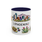 Phoenix Illustrated Travel Mug | City Souvenir Accent Coffee Mug | 11oz 15oz Ceramic Cup