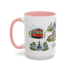Kansas City Illustrated Travel Mug | City Souvenir Accent Coffee Mug | 11oz 15oz Ceramic Cup