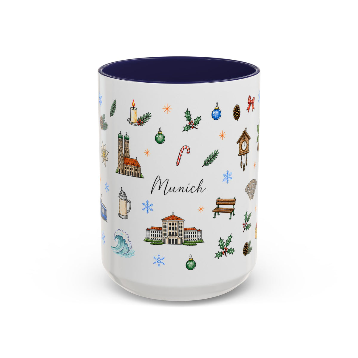 Munich Christmas Mug | Watercolor City Souvenir, Travel Gift (11oz/15oz)