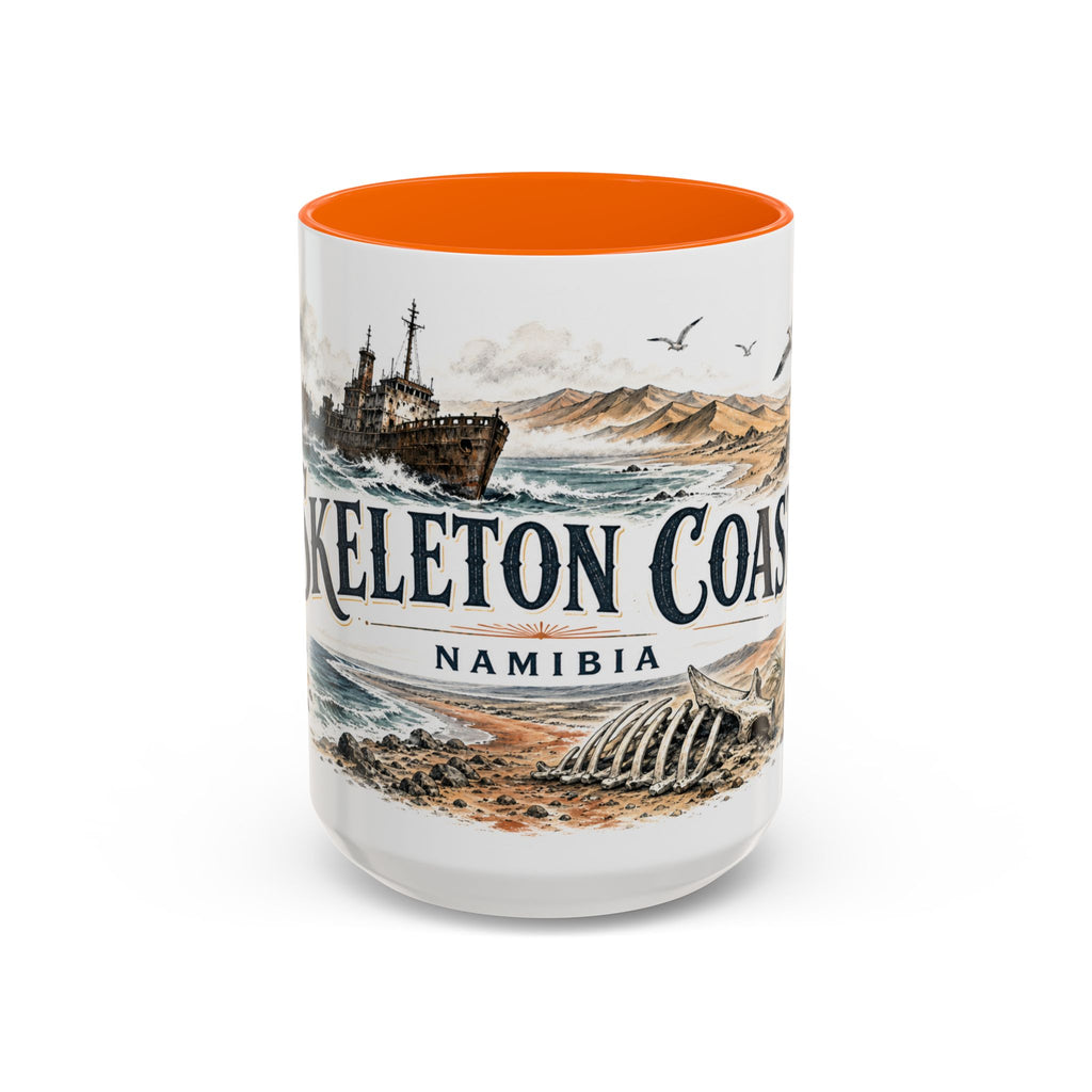 Skeleton Coast Mug, Namibia Travel Souvenir, Bucket List Gift, Accent Ceramic Coffee Mug 11oz 15oz