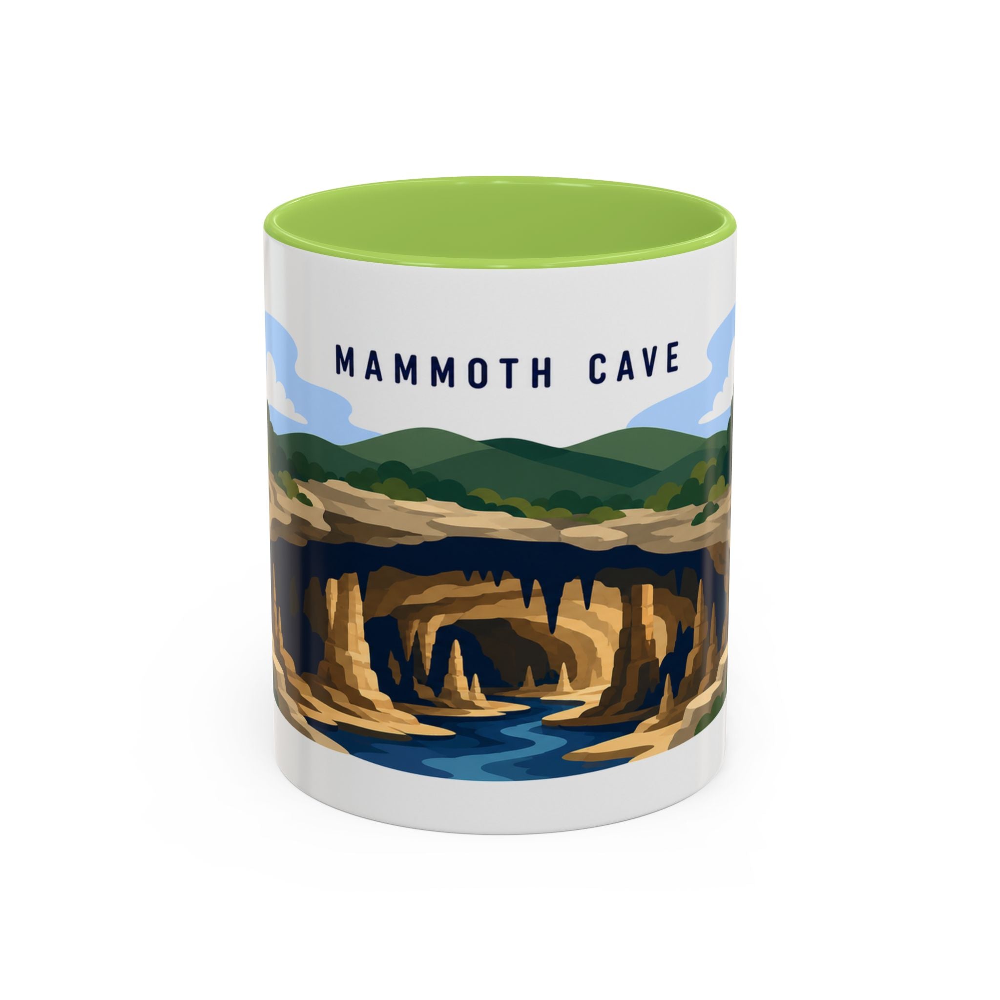 Mammoth Cave National Park Coffee Mug | Solid Color Block Park Souvenir | 11oz 15oz Accent Mug