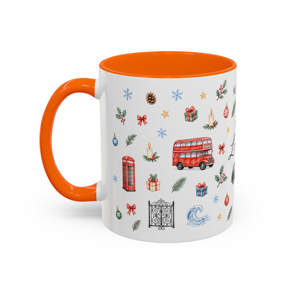 London Christmas Mug | Watercolor City Souvenir, Travel Memories, Ceramic Coffee Cup