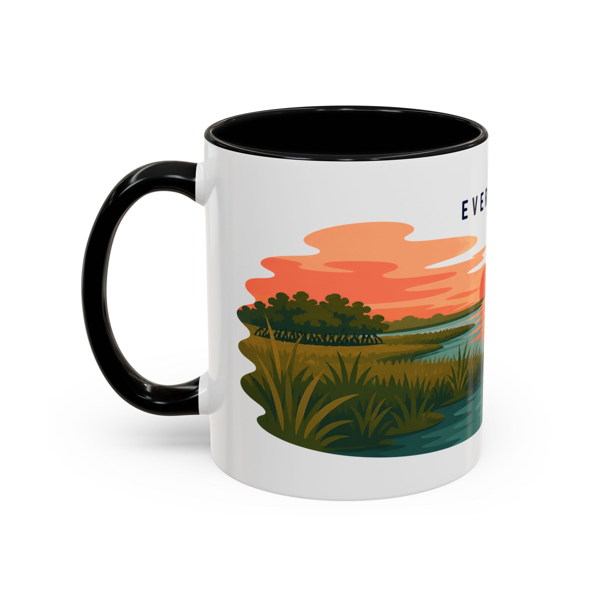 Everglades National Park Coffee Mug | Solid Color Block Park Souvenir | 11oz 15oz Accent Mug