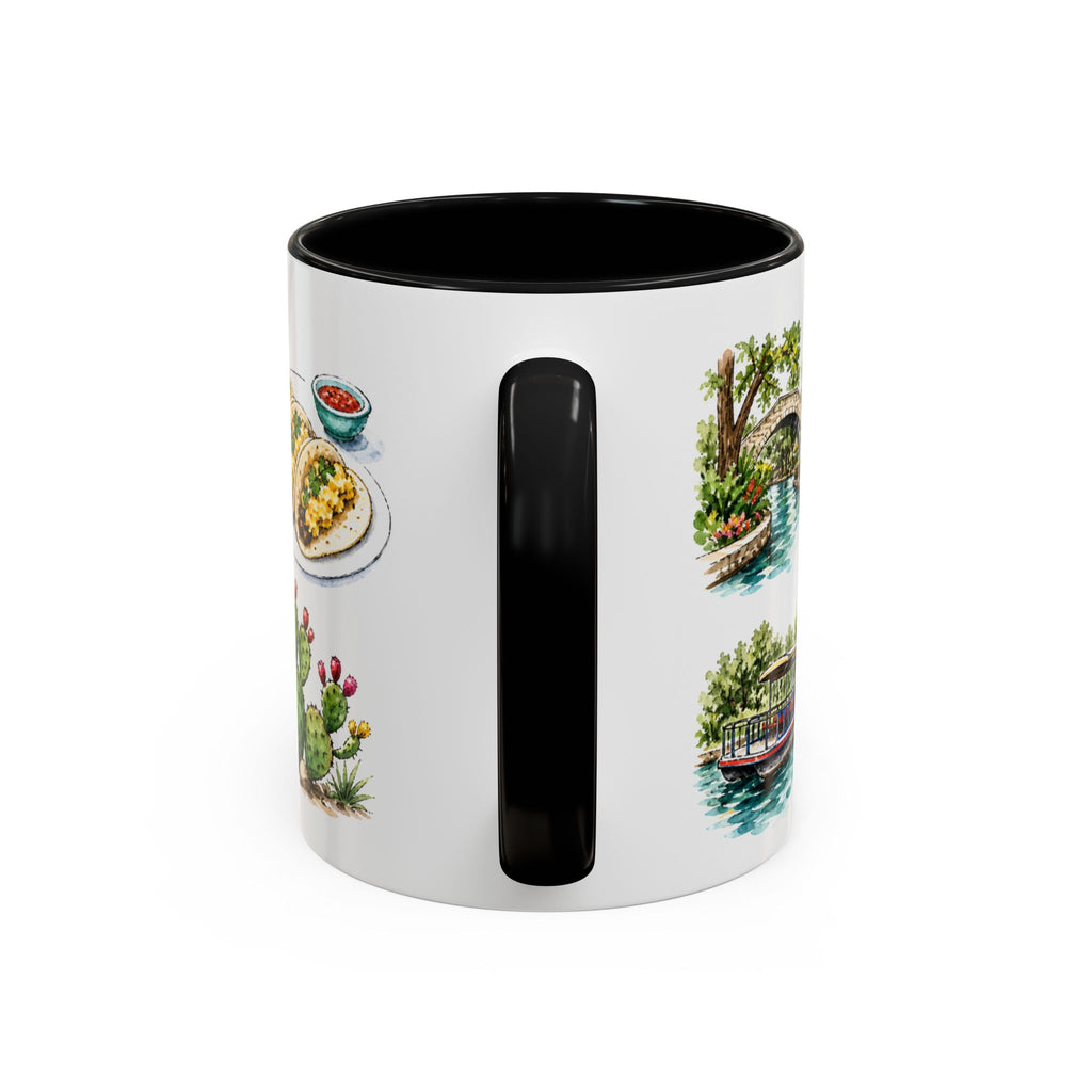 San Antonio Illustrated Travel Mug | City Souvenir Accent Coffee Mug | 11oz 15oz Ceramic Cup