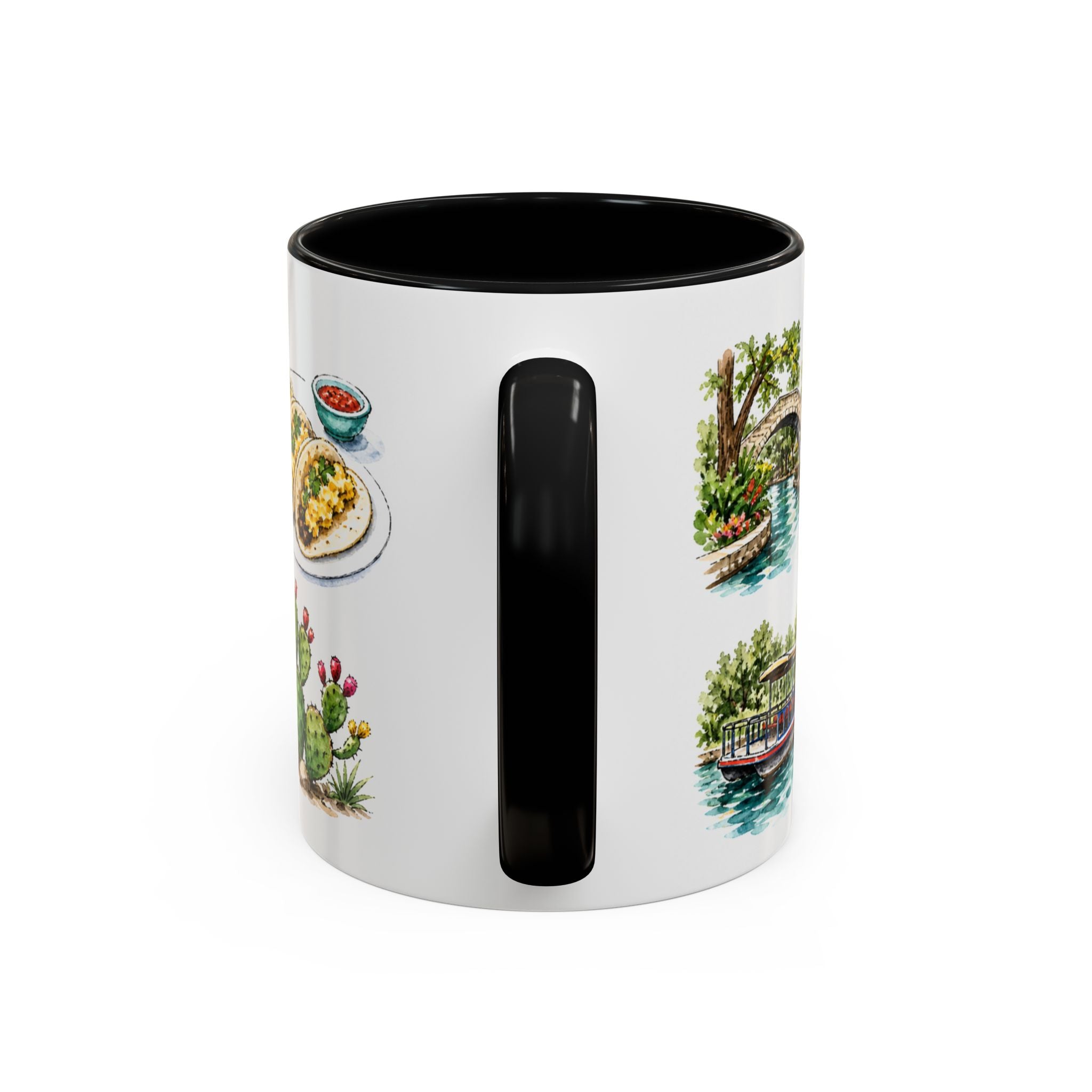 San Antonio Illustrated Travel Mug | City Souvenir Accent Coffee Mug | 11oz 15oz Ceramic Cup