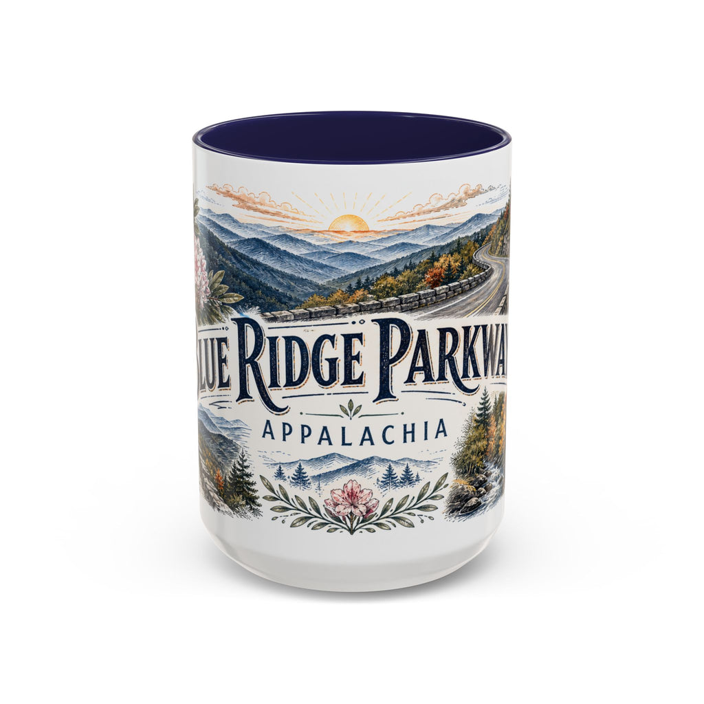 Blue Ridge Parkway Mug, Appalachia Travel Souvenir, Bucket List Gift, Accent Ceramic Coffee Mug 11oz 15oz