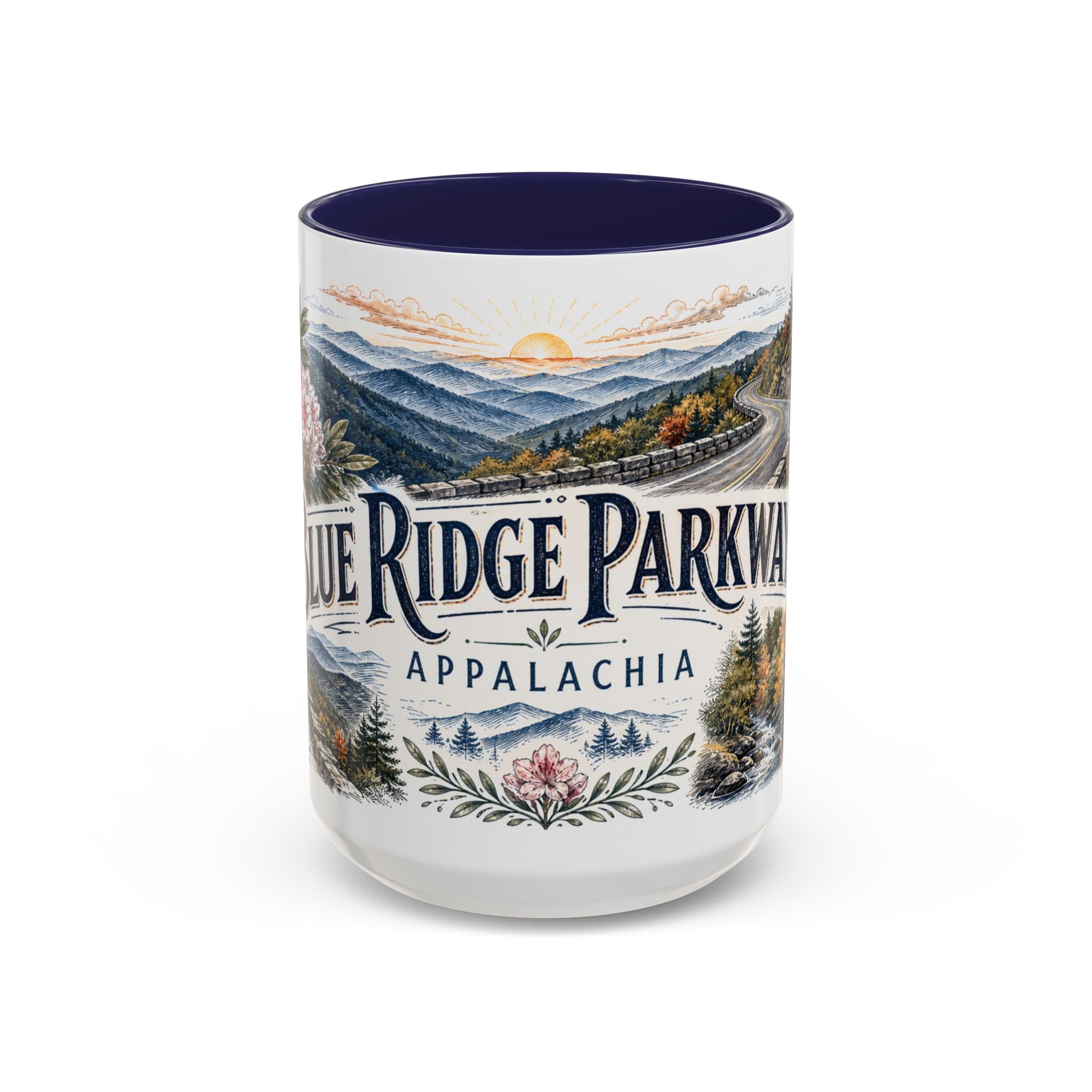 Blue Ridge Parkway Mug, Appalachia Travel Souvenir, Bucket List Gift, Accent Ceramic Coffee Mug 11oz 15oz