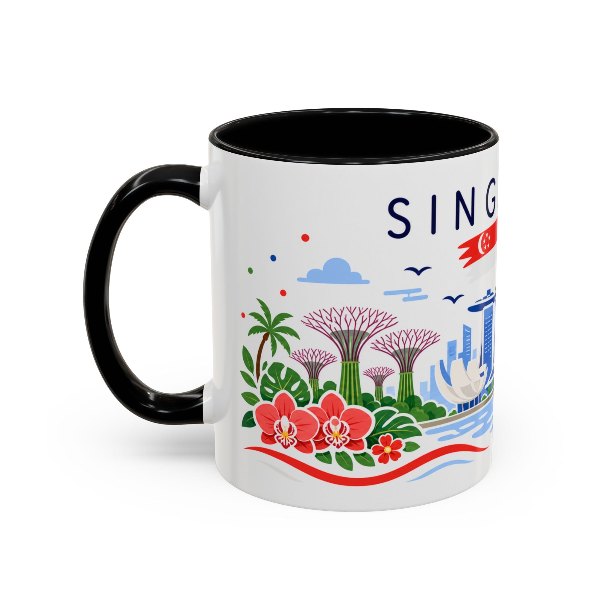Singapore Coffee Mug | Travel Souvenir Accent Mug | Country Gift Ceramic Cup 11oz 15oz