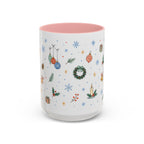 Christmas Ornament Mug | Snowflake Watercolor Holiday Gift | Accent Cup 11oz 15oz