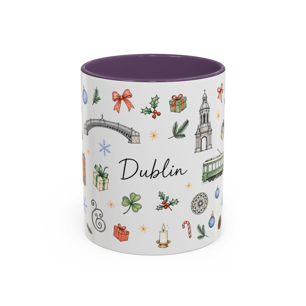 Dublin Christmas Mug | Watercolor City Souvenir, Holiday Travel Gift (11oz/15oz)