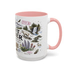 Mount Rainier Coffee Mug | National Park Hiking Washington Gift | Accent Color Ceramic 11oz 15oz