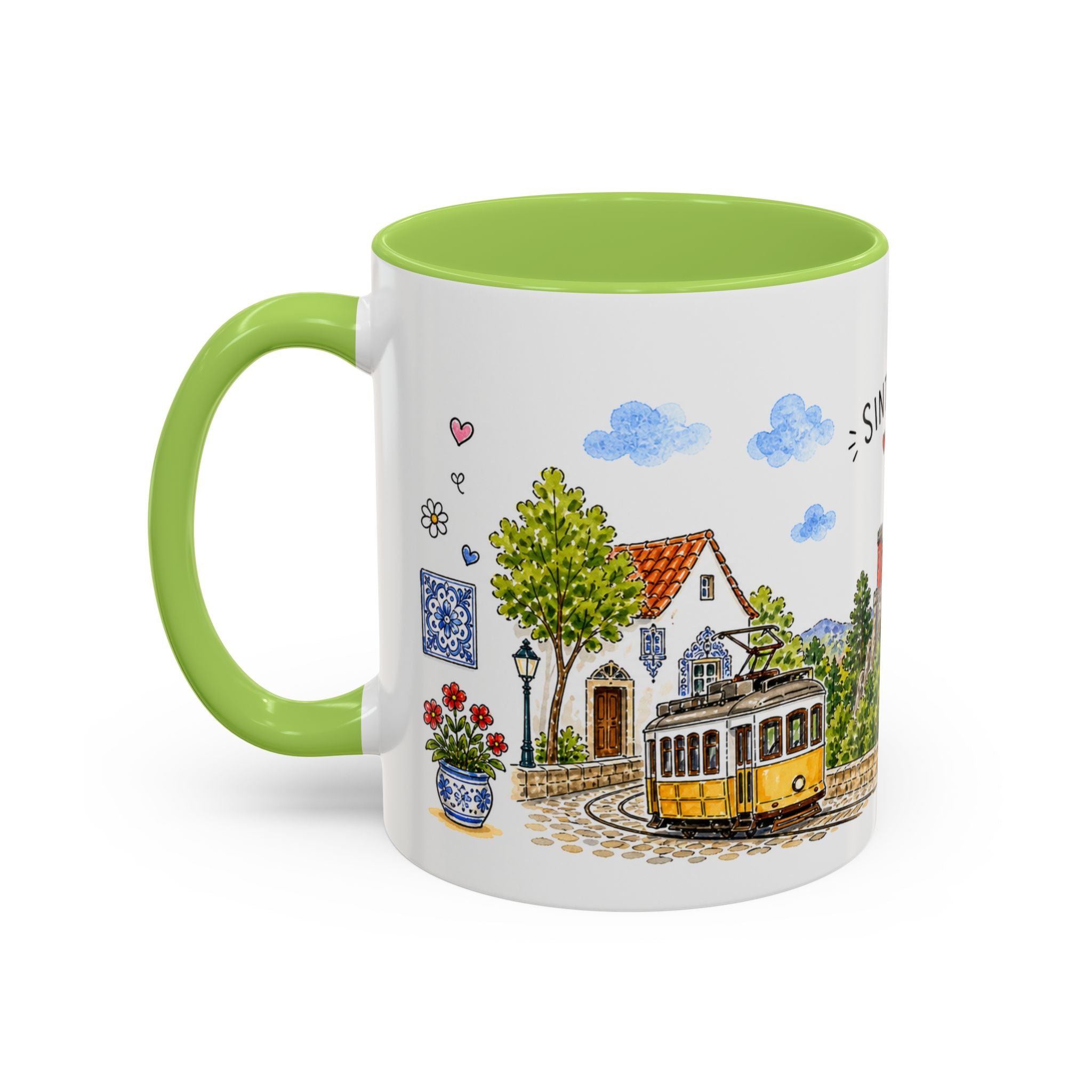 Sintra Illustrated Travel Mug | Portugal Souvenir Accent Coffee Mug | 11oz 15oz Ceramic Cup
