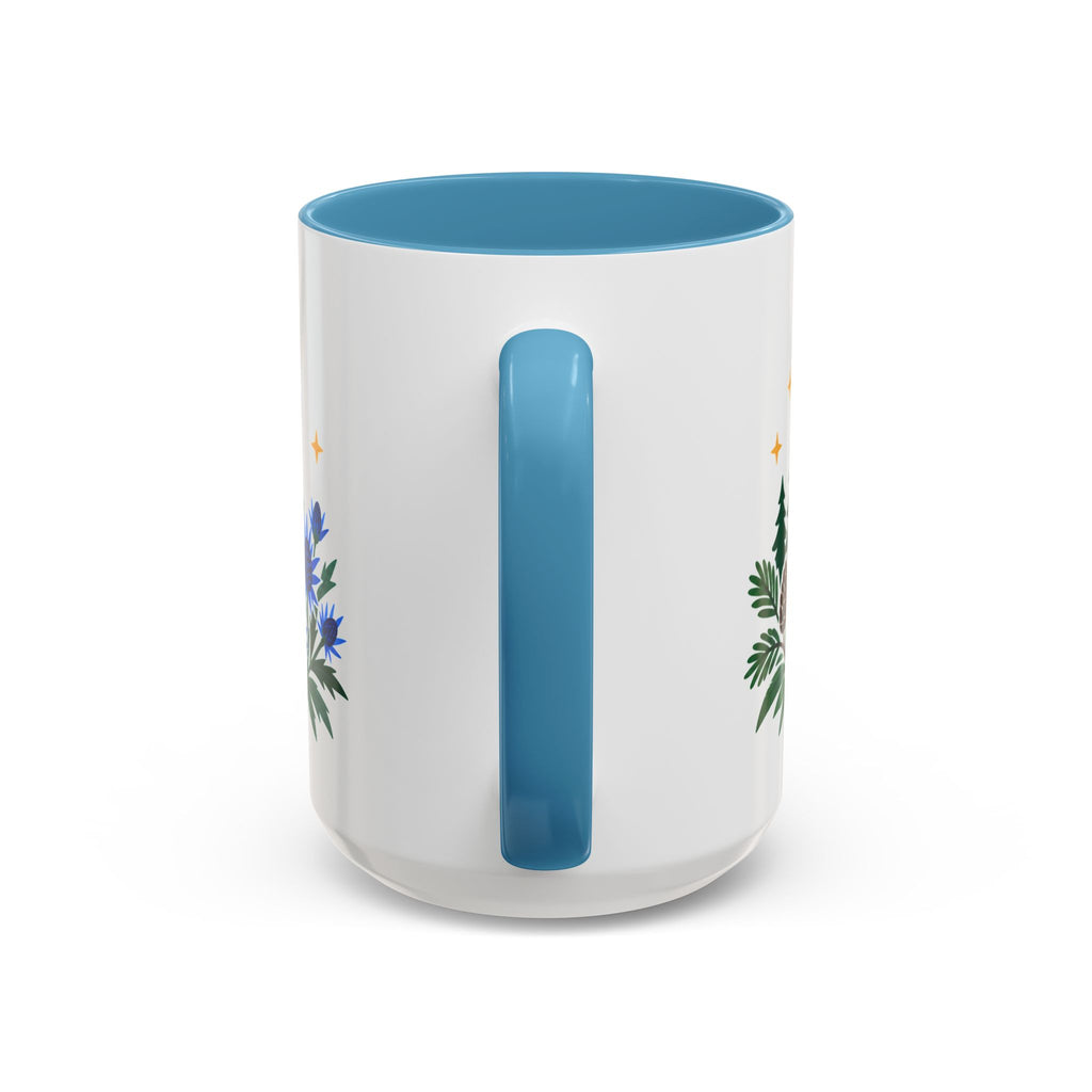 Capricorn Zodiac Coffee Mug | Sea Goat and Floral Design | Astrology Birthday Gift | 11 oz 15 oz Ceramic Accent Mug