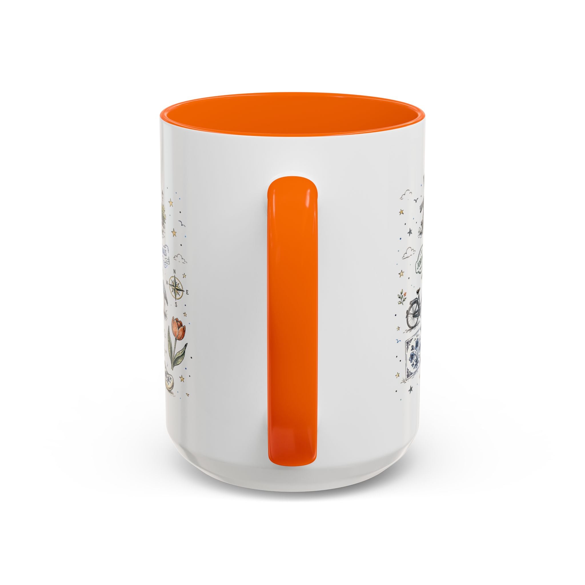 Amsterdam Coffee Mug | Netherlands Souvenir Travel Gift | Accent Color Ceramic 11oz 15oz