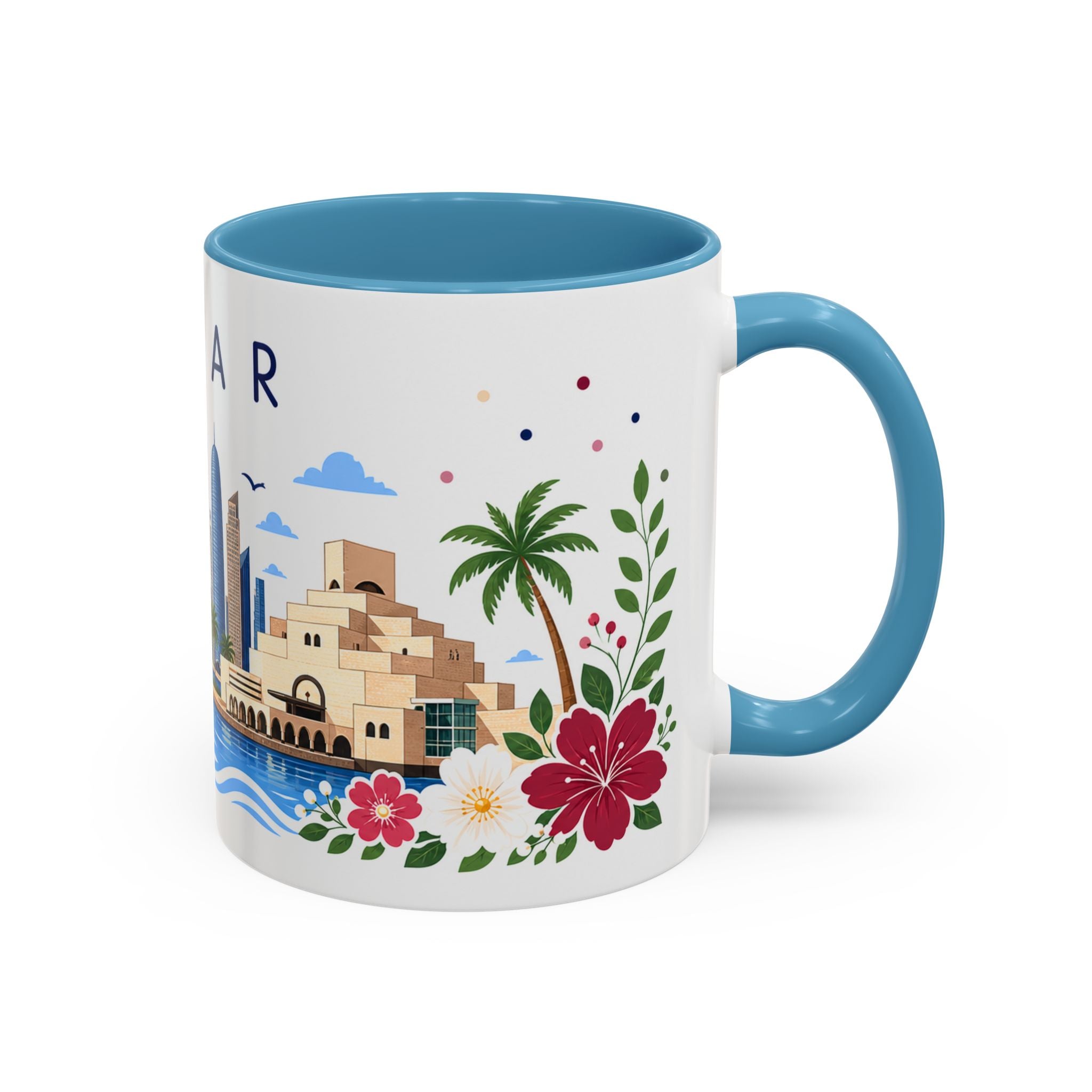 Qatar Coffee Mug | Travel Souvenir Accent Mug | Place Gift Ceramic Cup 11oz 15oz