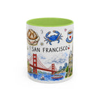 San Francisco Illustrated Travel Mug | City Souvenir Accent Coffee Mug | 11oz 15oz Ceramic Cup