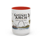 Gateway Arch National Park Coffee Mug | Missouri St. Louis Landmark Gift | Accent Color Ceramic 11oz 15oz