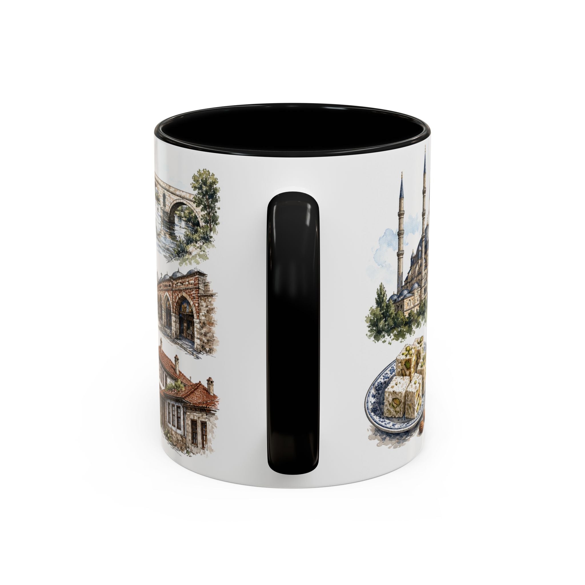 Edirne Coffee Mug | Turkey Travel Souvenir | Vintage Illustrated City Gift | 11 oz 15 oz Accent Mug