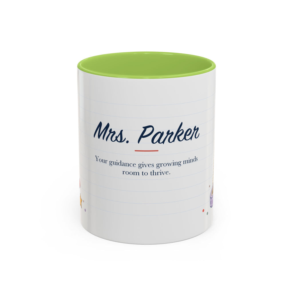 Personalized Teacher Mug | Custom Name Notebook Coffee Cup | Back to School Gift 11oz 15oz