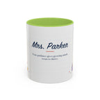 Personalized Teacher Mug | Custom Name Notebook Coffee Cup | Back to School Gift 11oz 15oz