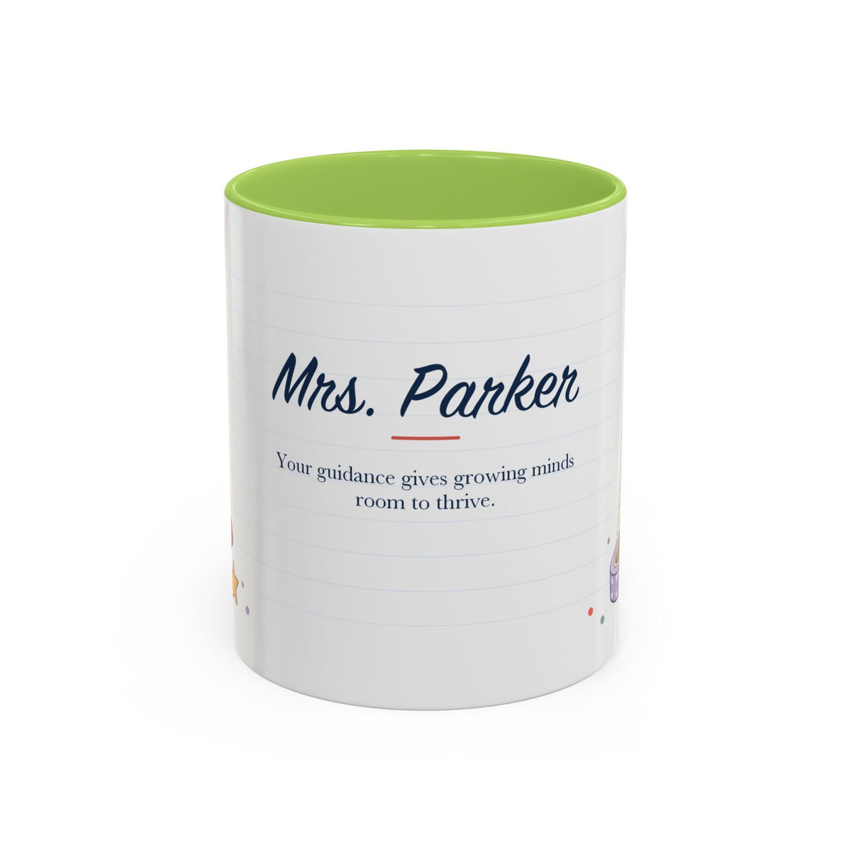 Personalized Teacher Mug | Custom Name Notebook Coffee Cup | Back to School Gift 11oz 15oz