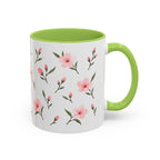 Delaware Peach Blossom Mug, State Flower Floral Coffee Cup, 11oz Botanical Gift