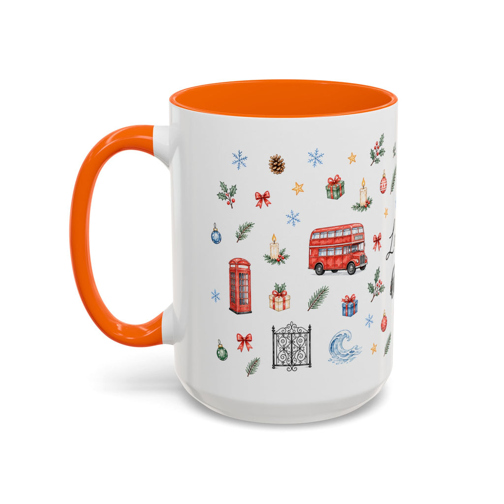 London Christmas Mug | Watercolor City Souvenir, Travel Memories, Ceramic Coffee Cup