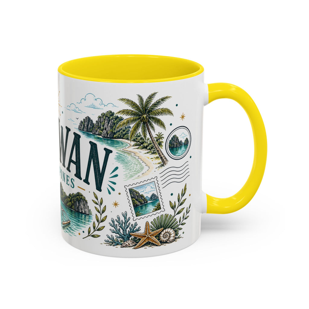 Palawan Coffee Mug | Travel Destination Souvenir Gift | Accent Color Ceramic 11oz 15oz