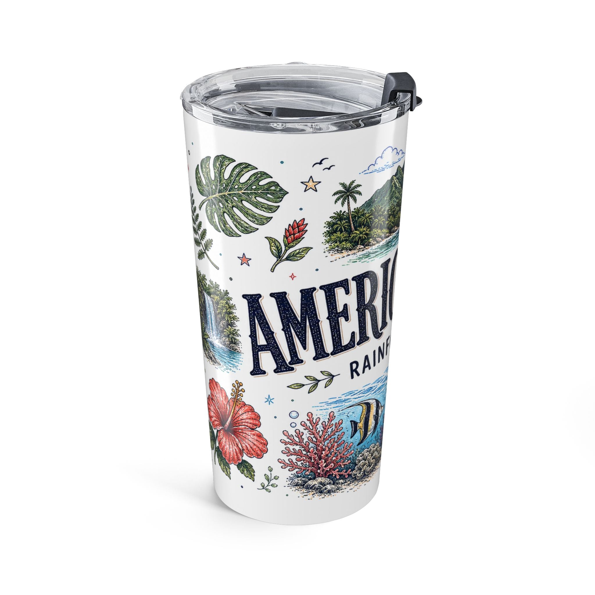 American Samoa National Park 20oz Tumbler | Pacific Island Rainforest Reef Gift | Insulated Stainless Steel Travel Cup