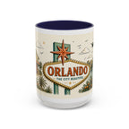 Orlando Coffee Mug | United States Travel Souvenir | Vintage Illustrated City Gift | 11 oz 15 oz Accent Mug