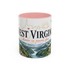 West Virginia State Map Mug | Appalachian Bridge, Rhododendron Accent Coffee Cup