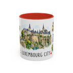 Luxembourg City Illustrated Travel Mug | City Souvenir Accent Coffee Mug | 11oz 15oz Ceramic Cup