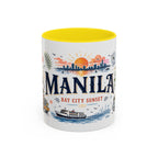Manila Coffee Mug | Philippines Souvenir Travel Gift | Accent Color Ceramic 11oz 15oz