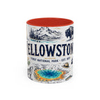 Yellowstone National Park Coffee Mug | Hiking Camping Nature Gift | Accent Color Ceramic 11oz 15oz