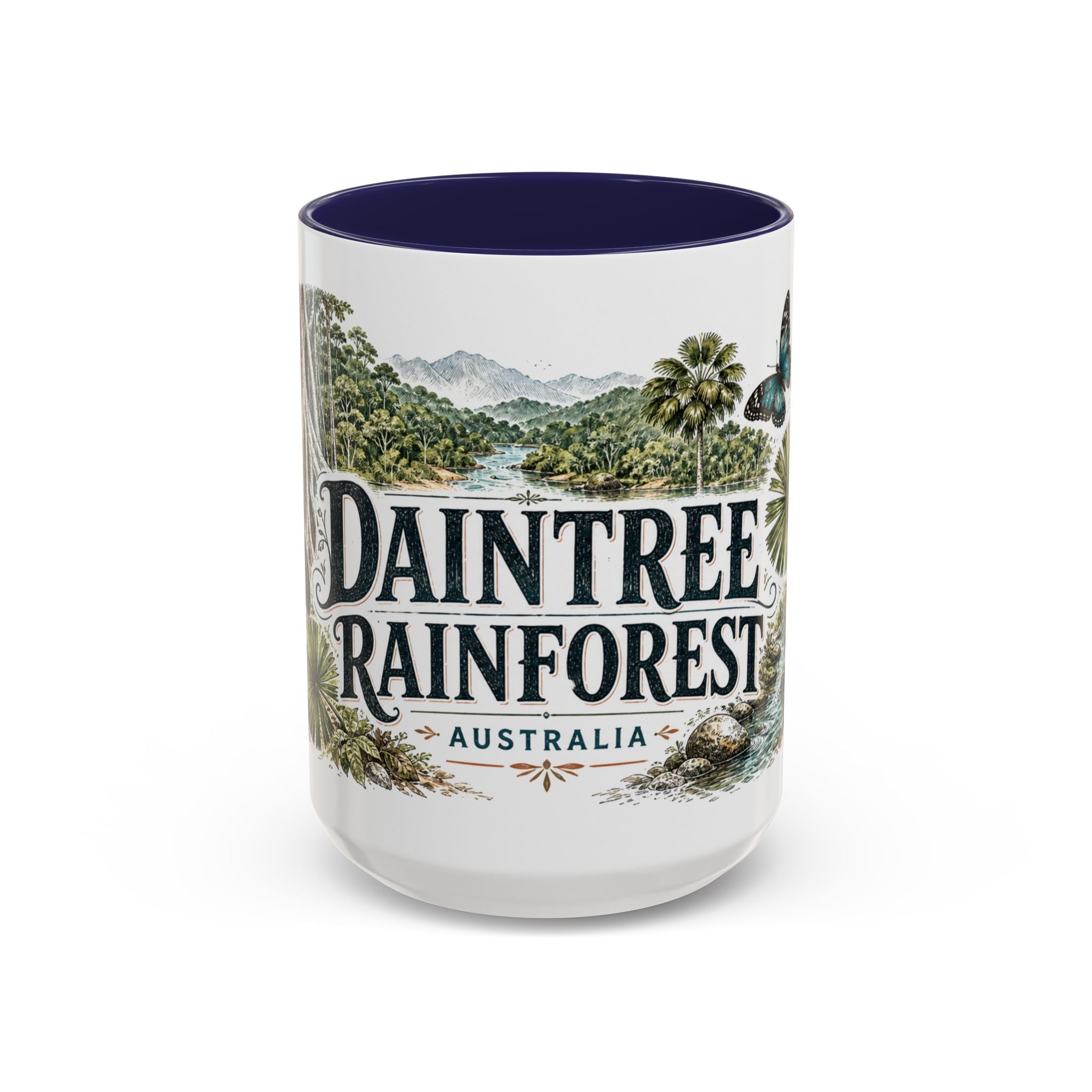 Daintree Rainforest Mug, Australia Travel Souvenir, Bucket List Gift, Accent Ceramic Coffee Mug 11oz 15oz