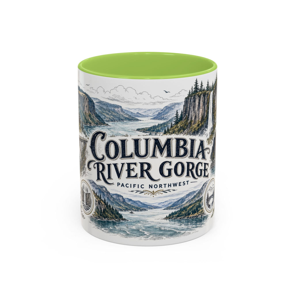 Columbia River Gorge Mug, Pacific Northwest Travel Souvenir, Bucket List Gift, Accent Ceramic Coffee Mug 11oz 15oz