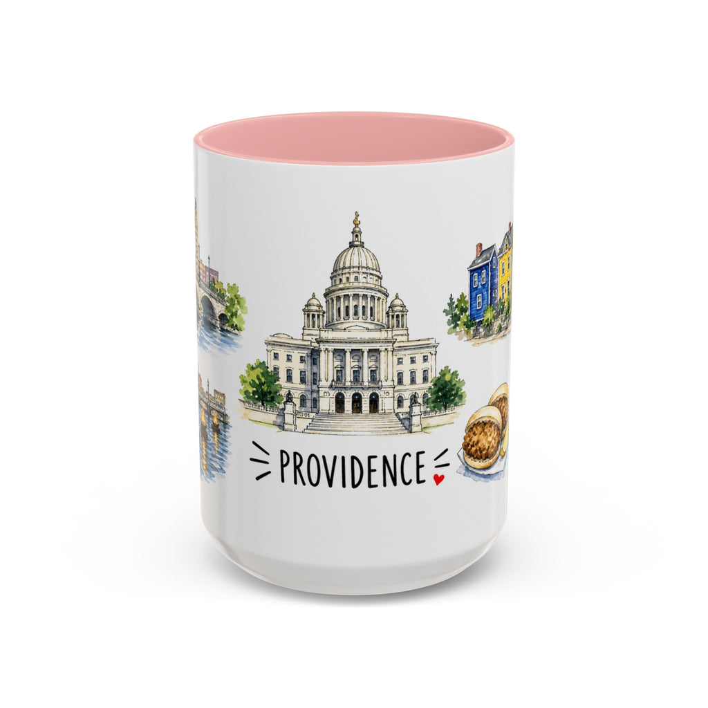 Providence Illustrated Travel Mug | City Souvenir Accent Coffee Mug | 11oz 15oz Ceramic Cup