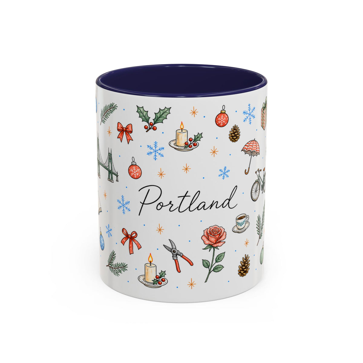 Portland Christmas Watercolor Mug | City Souvenir Coffee Cup (11oz 15oz)