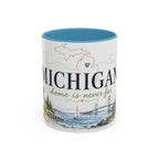 Michigan State Map Mug | Botanical Accents, Lakes Art | Homesick Gift
